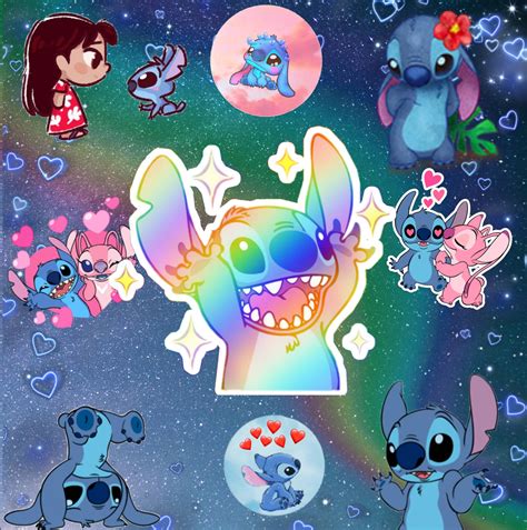 Collage of cute Lilo & Stitch themed fabric swatches and finished makeup bags.