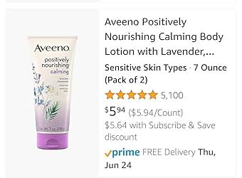 Product shot of Aveeno Positively Nourishing Calming Body Lotion