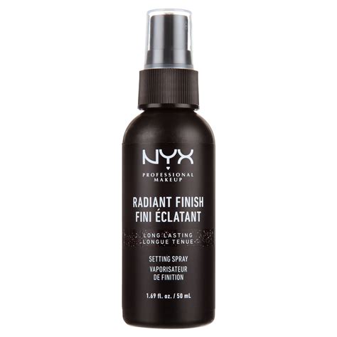 Swatches of NYX Radiant Finish Setting Spray on skin, showing glitter particles