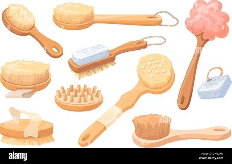 Illustration of a person dry brushing their legs with a long-handled brush