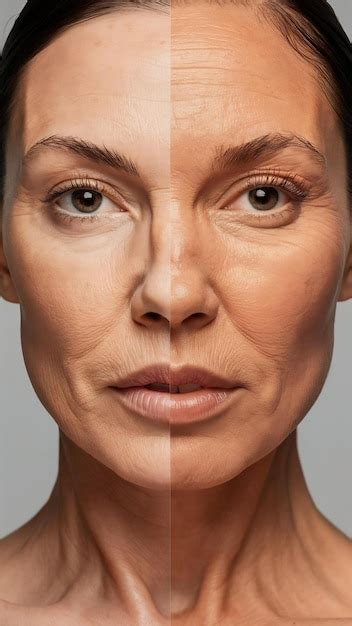 Before and after images showing the effect of dimethicone on skin texture and fine lines