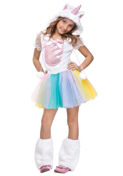 Collage of diverse unicorn costumes for Halloween.