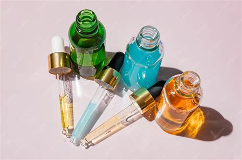 Collage of different retinol serum bottles with varying concentrations