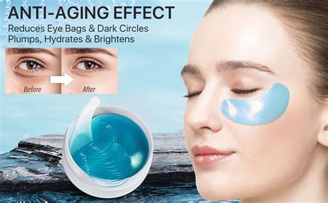 A person applying a cooling hydrogel under-eye mask.