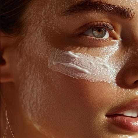 Close-up of the sunscreen's texture being applied to skin, showing its milky consistency.