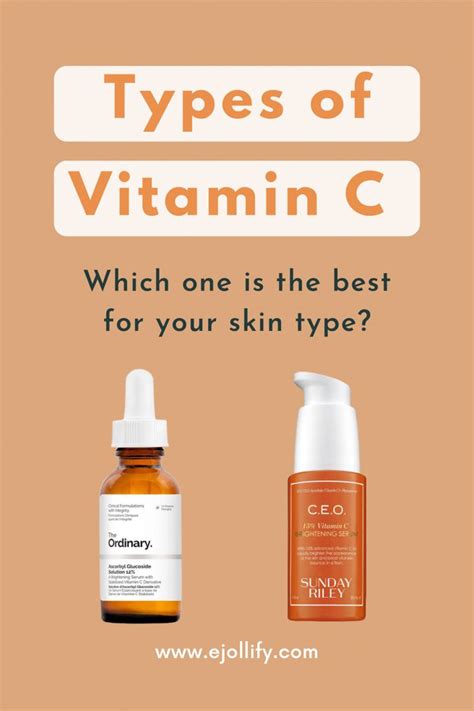 Illustration showcasing different types of skincare products containing Vitamin C