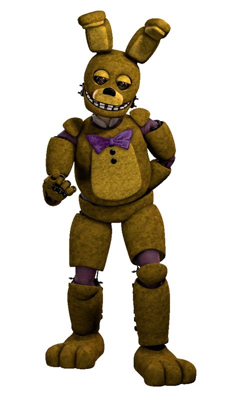 Illustration of Springtrap's transformation within the Spring Bonnie suit