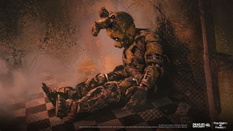 Concept art of Springtrap in Dead by Daylight, showcasing his menacing presence