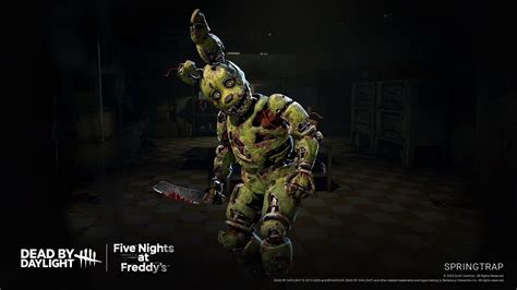 Collage of various Springtrap skins from Dead by Daylight