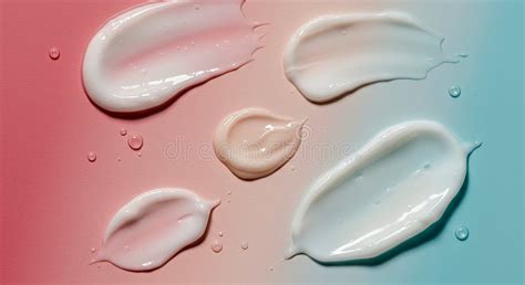 Close-up of various moisturizer textures: cream, lotion, gel.