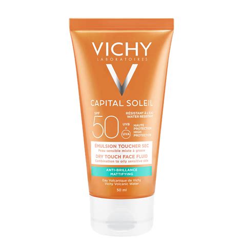 Tube packaging of Vichy Capital Soleil Mattifying Face Fluid Dry Touch SPF50