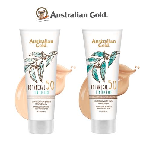 Comparison table highlighting key features of Australian Gold Botanical SPF 50 Tinted Face Lotion versus other popular mineral sunscreens.