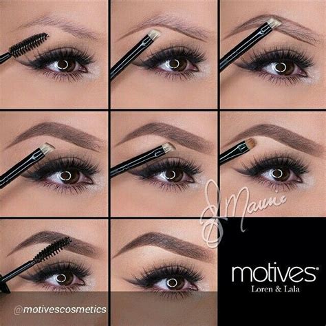 Step-by-step illustration of grooming eyebrows for eye makeup