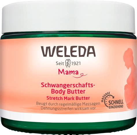 A jar of Weleda Stretch Mark Body Butter.