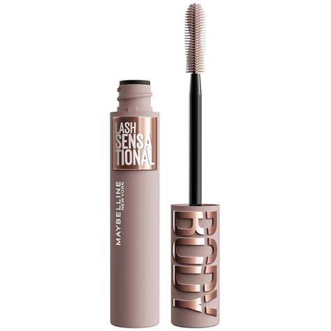 Product shot of Maybelline Lash Sensational Body Mascara in a silver tube