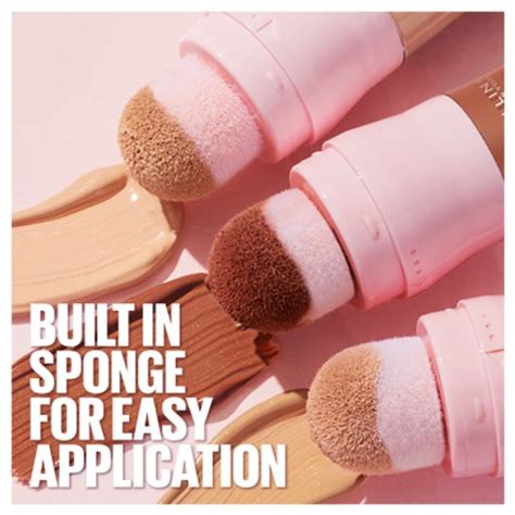Diagram illustrating the Maybelline Eraser Foundation applicator and sponge tip