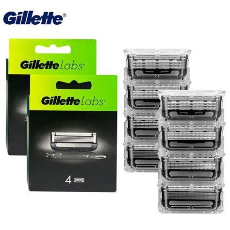 Illustration of Gillette Labs razor cartridges and compatible handles