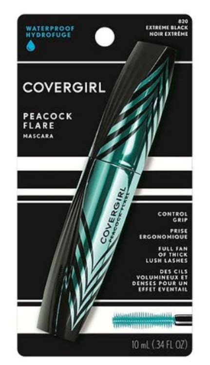 Close-up of CoverGirl Peacock Flair Mascara wand