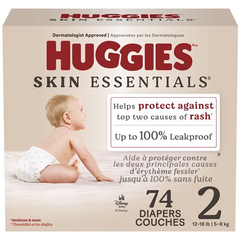Close-up image of Huggies Skin Essentials diapers highlighting the soft texture.