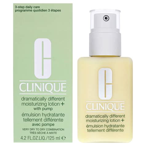 Close-up of the iconic yellow Clinique Dramatically Different Moisturizing Lotion bottle