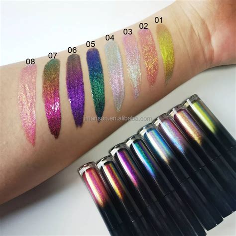 Close-up of lips with shimmering duochrome lip gloss, showing a color shift from pink to gold.