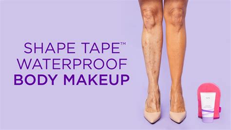 Before and after photos demonstrating the coverage capabilities of Tarte Shape Tape Waterproof Body Makeup on legs.
