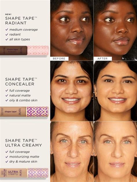 Close-up comparison of skin texture before and after application of Tarte Shape Tape Waterproof Body Makeup.