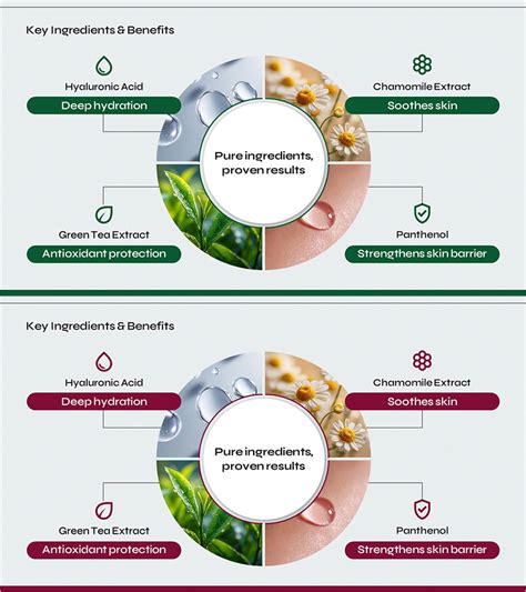Infographic illustrating the key ingredients and their primary benefits