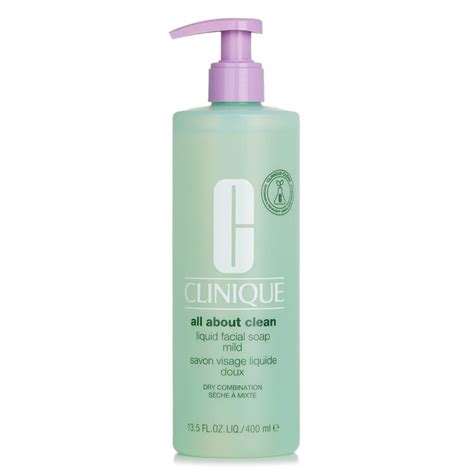 Image of Clinique's All About Clean Liquid Facial Soap bottle.