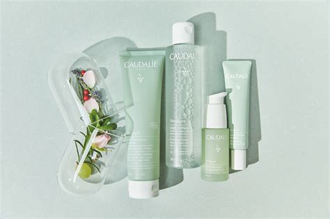 Collage of Caudalie's Vinopure Collection products.