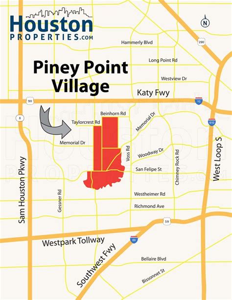 Map showing the location of Piney Point Dermatology and nearby businesses in Houston.