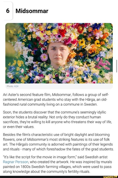 Image of the commune in Midsommar, showcasing its idyllic yet unsettling rural setting