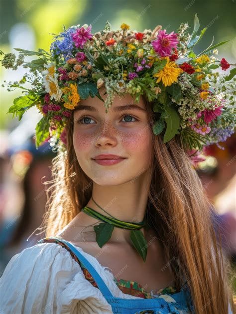 Collage of Midsommar's visual elements: flower crowns, maypole, rustic cottages, and runes