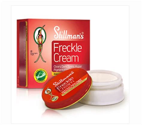 Infographic detailing the key ingredients in Stillman's Beauty Freckle Cream and their benefits for skin lightening and hydration.