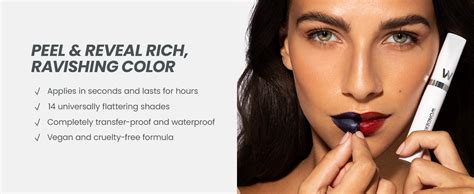 Illustration showing the steps of applying the Wonderskin Peel & Reveal Lip Stain: clean lips, applying blue masque, spraying activator, and peeling off the masque.