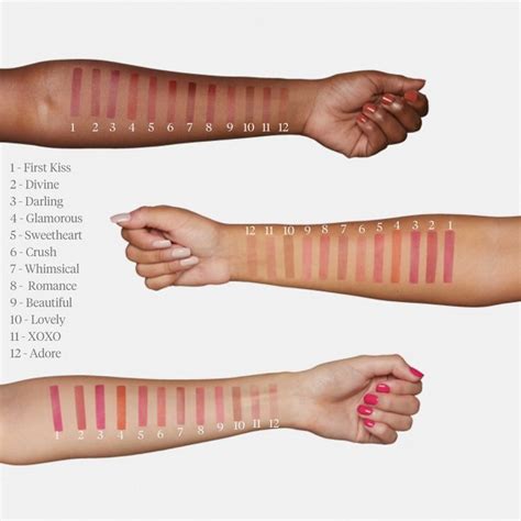 Swatches of various Wonderskin Peel & Reveal Lip Stain shades on different skin tones.