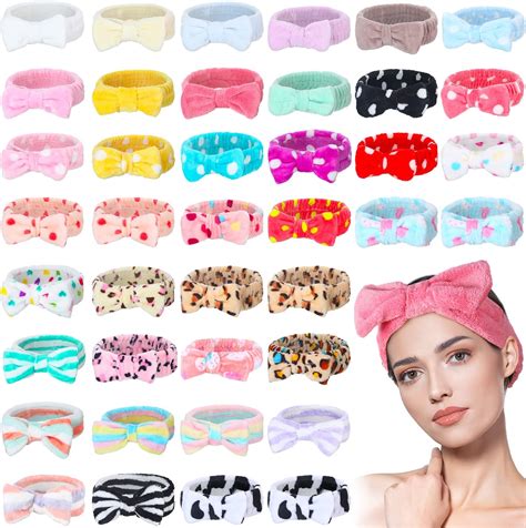Collage of different cute animal-themed skincare headbands.