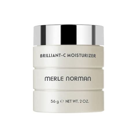 Close-up of the ingredients list on the Merle Norman Brilliant C Moisturizer packaging.