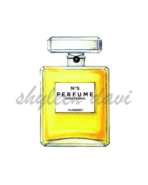 Illustration of a perfume bottle with a warning sign indicating potential hidden chemicals.
