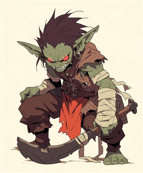 Illustration of a goblin character concept for Minecraft
