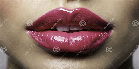 Close-up photo of lips with perfectly applied, long-lasting lip gloss.