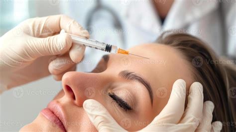 Close-up of a medical professional carefully administering a facial filler injection