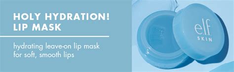 Before and after application of e.l.f. Holy Hydration Lip Mask, showing improved lip hydration.