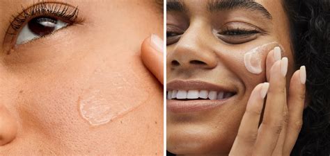 Close-up of a person applying primer to their face