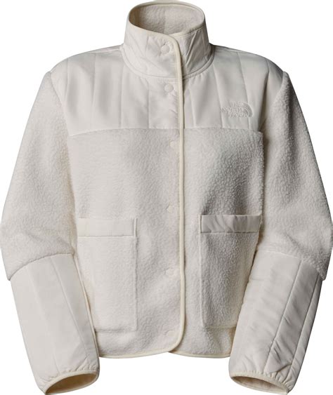 Comparison table showing key features of The North Face Crest, Cragmont, Skyline, and Yumiori fleece jackets, including price, material, and intended use.