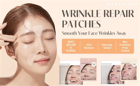 Collage of different types of wrinkle patches for various facial areas.