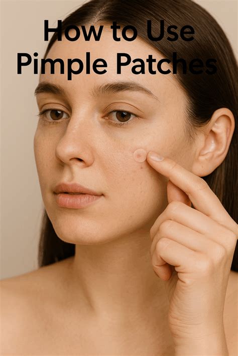 Step-by-step visual guide on how to apply a pimple patch