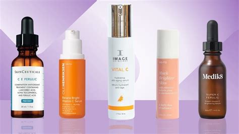 Collage of product packaging for various anti-itch creams and vitamin C serums, presented in a clean, organized layout.