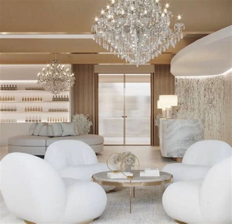 A serene and modern medical spa interior with comfortable seating and elegant decor.