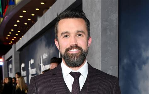 Collage of Rob McElhenney's different looks over the years, highlighting facial changes